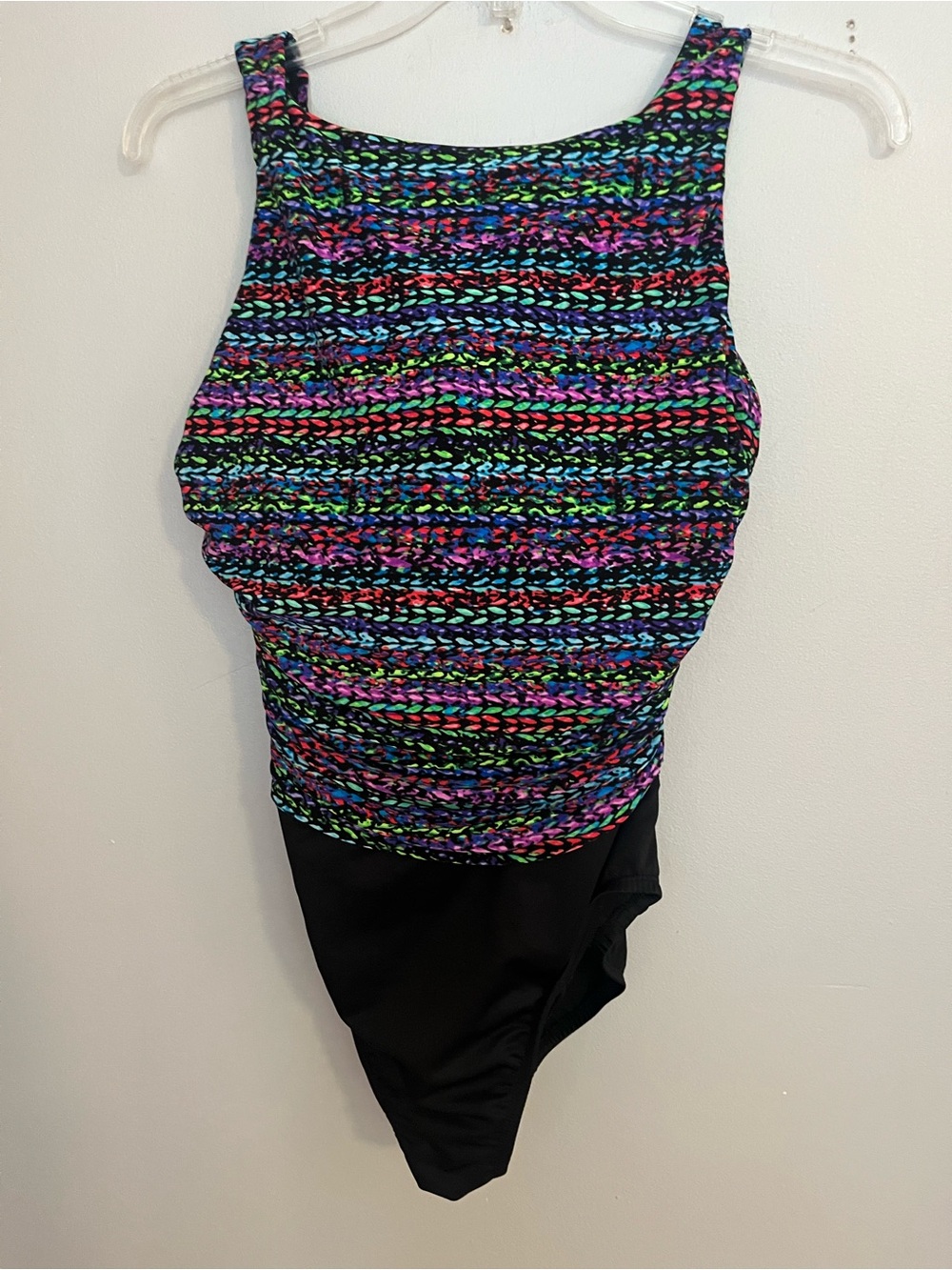 Miraclesuit Multicolor Patterned One-Piece Swimsuit with Black Bottom